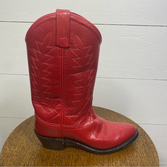 Shoes - Red leather cowboy boots